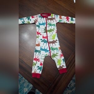 Colorful Moose Print Kids One Piece Pajamas - 100% Cotton
